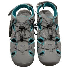 Eddie Bauer Mary Blakely Fisherman Water Sandal Shoe Gray Teal New NWT Sz 8